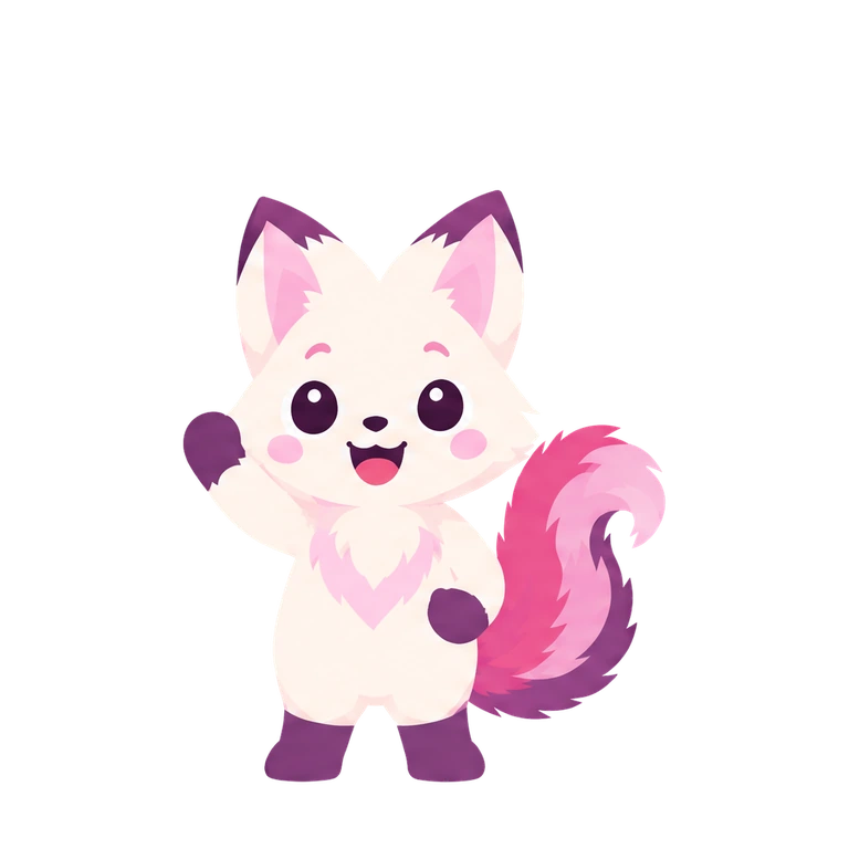 Kit, the Pawlse fox, waving