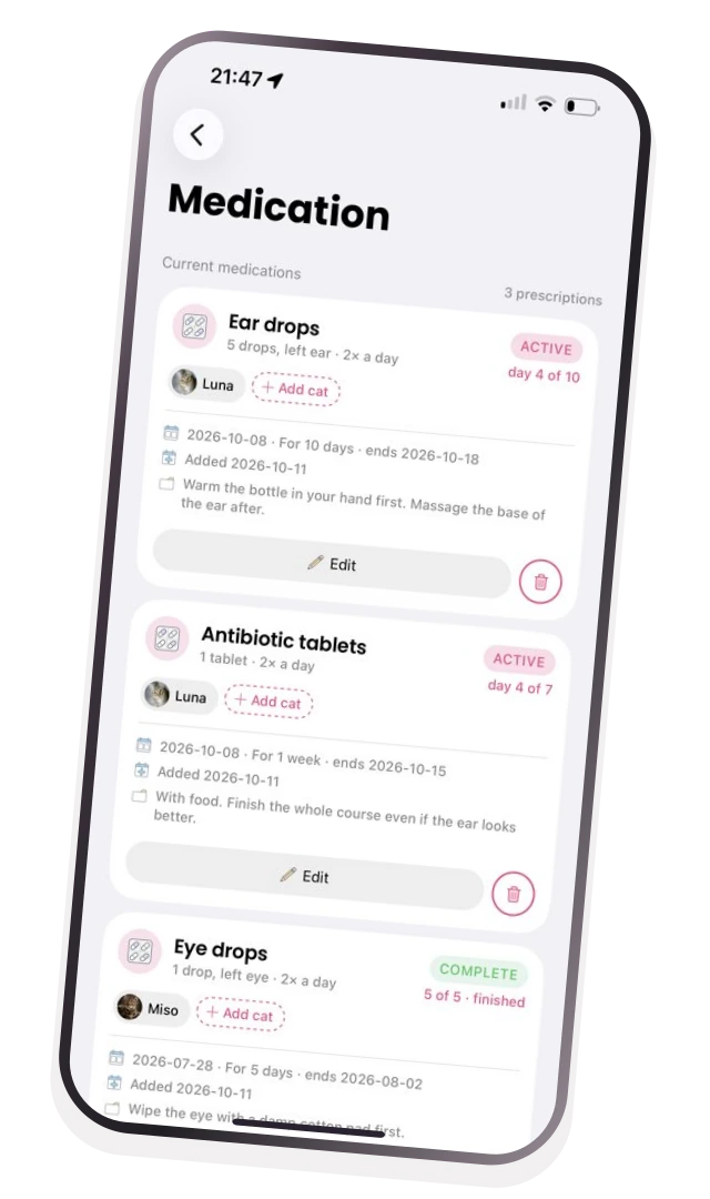Pawlse Medication app screen